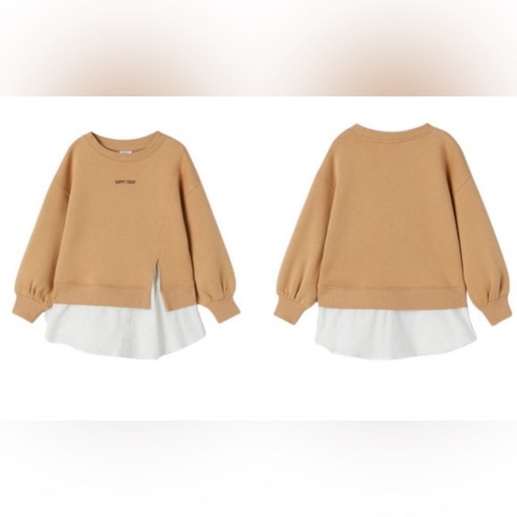 Zara Girls Combination Sweater Sweatshirt. (Size: 8) - Picture 2 of 4